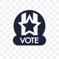 Vote badge for political elections transparent icon. Vote badge Royalty Free Stock Photo