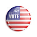 Vote bage USA 2020. On transparent background. Vector