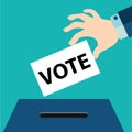 Vote ballot with box. Vector illustration