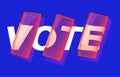 VOTE Banner, poster and sticker concept, with liquid text