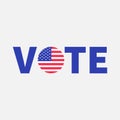 Vote blue text Badge button icon with American flag Star Royalty Free Stock Photo