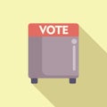 Vote box icon flat vector. People process report
