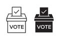 Vote box vector icon set. Ballot paper symbol Royalty Free Stock Photo