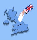 Vote for British election over a United Kingdom map Royalty Free Stock Photo