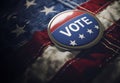 Vote button on American flag. USA Election concept Royalty Free Stock Photo