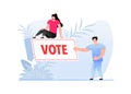Vote button with cursor. Pointer click. Vector web button. Royalty Free Stock Photo