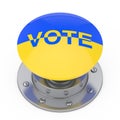 Vote Button Knob as Ukraine Flag and Vote Sign. 3d Rendering Royalty Free Stock Photo