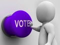 Vote Button Means Choosing Electing Or Poll Royalty Free Stock Photo