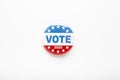 Vote button in red, white, and blue colors with stars isolated Royalty Free Stock Photo