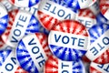 Vote button in red, white, and blue with stars Royalty Free Stock Photo