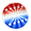 Vote button in red, white, and blue with stars Royalty Free Stock Photo