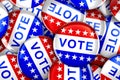Vote button in red, white, and blue with stars Royalty Free Stock Photo