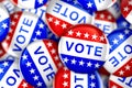 Vote button in red, white, and blue with stars Royalty Free Stock Photo