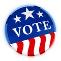 Vote button in red, white, and blue with stars Royalty Free Stock Photo