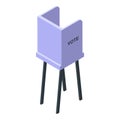 Vote cabine icon isometric vector. Booth election