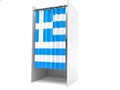 Vote cabinet with greece flag