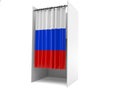 Vote cabinet with russian flag