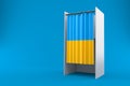 Vote cabinet with ukraine flag Royalty Free Stock Photo