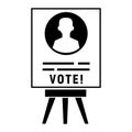 Vote candidate poster icon, simple style