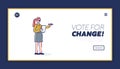 Vote for change template landing page with election and democracy concept Royalty Free Stock Photo