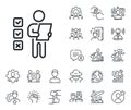 Voting ballot paper line icon. Vote checklist sign. Specialist, doctor and job competition. Vector