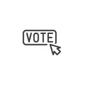 Vote click cursor line icon