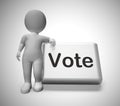 Vote concept icon means casting a choice in an election - 3d illustration