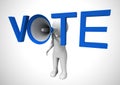 Vote concept icon means casting a choice in an election - 3d illustration