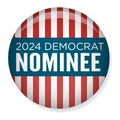 2024 Vote Democrat Design with Patriotic Nominee Red white and Blue Stars and Stripes Royalty Free Stock Photo