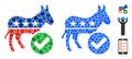 Vote Democrat Donkey Composition Icon of Circles