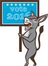 Vote 2016 Democrat Donkey Mascot Cartoon