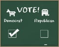 Vote Democrat With Election Symbols