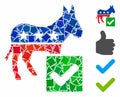 Vote democratic Mosaic Icon of Irregular Elements