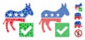 Vote democratic Mosaic Icon of Rough Items