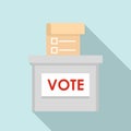 Vote election box icon, flat style Royalty Free Stock Photo