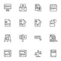 Vote and Election line icons set, Royalty Free Stock Photo