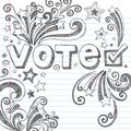 Vote Election Sketchy School Doodles Vector Illust