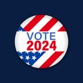 Vote 2024, Election USA round emblem Royalty Free Stock Photo