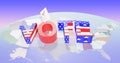 vote elections of the President. word vote is an American flag symbol. Royalty Free Stock Photo