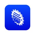 Vote emblem icon blue vector Royalty Free Stock Photo