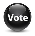 Vote glassy black round button