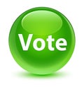 Vote glassy green round button