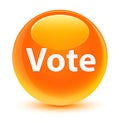 Vote glassy orange round button