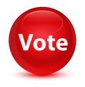 Vote glassy red round button