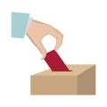 vote in hand and urn Royalty Free Stock Photo