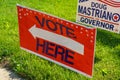 Vote Here Directional Sign