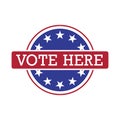 VOTE HERE. Polling place sign Royalty Free Stock Photo