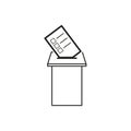 Vote icon. Election ballot put in a box,symbol. Vector illustration. EPS 10.