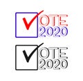 Vote 2020, icon election sign Royalty Free Stock Photo