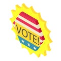 Vote icon, isometric 3d style Royalty Free Stock Photo